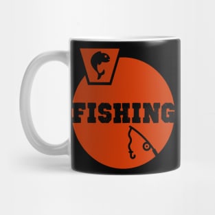 Fishing Birthday Gift Shirt. Includes a Fish and a Fishing Rod. Mug